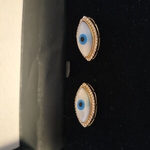 Beautiful 10k yello gold evil eye earrings